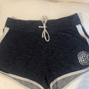 Justice athletics shorts-blue-size 14/16